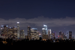 Downtown Los Angeles Skyline at Night Wide