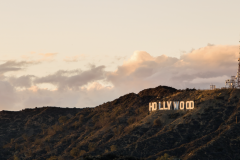 Hollywood Sign Clouds Sunset Golden Hour