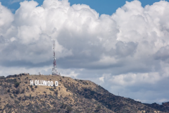 Hollywood Sign with Clouds Day